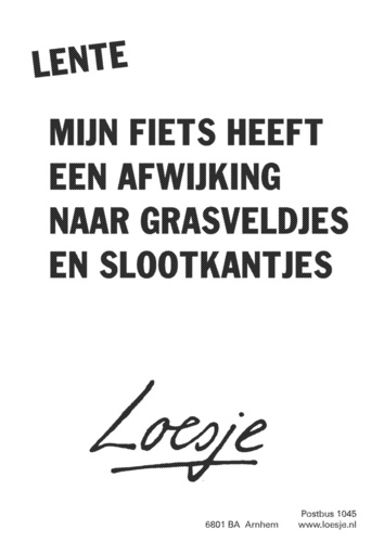 Lente, mijn fiets Loesje